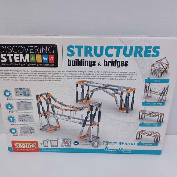 NEW Engino Structures Buildings & Bridges STEM 9 models‎ Ages 8 to 16+ - Picture 1 of 4